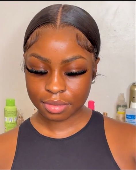 Lash Extensions Dark Skin, Individual Lashes Black Women Natural, Individual Lashes Black Women, Lashes Black Women, Lashes Fake Eyelashes, Skin Goals, Weave Ponytail Hairstyles, Lash Extensions Styles, Pretty Lashes