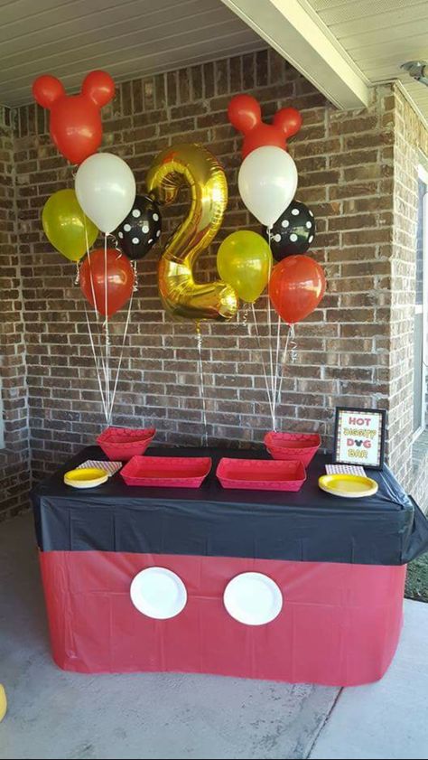 Mickey Mouse Birthday Party, Mickey Mouse Birthday Cake, Mickey Mouse Party Ideas, Disney Birthday, Party Decor Twoodles Birthday Party Decorations, Mickey Party Table, Minnie Mouse Birthday Party Ideas 2nd Cake Mickey Cupcakes, 2nd Mickey Mouse Birthday, Mickey Mouse Table Decor, Simple Mickey Mouse Party, Mickey Mouse Table Set Up, Mickey Mouse Birthday Table Set Up, Mickey Mouse Club House 1st Birthday