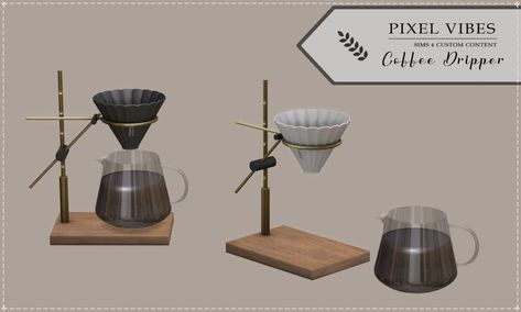 Sims 4 Coffee Clutter, Sims 4 Functional Coffee Maker, Expresso Machine Sims 4 Cc, Sims 4 Coffee Machine, Sims 4 Elixirs And Brews, Sims Cafe, Sims 5, Coffee Dripper, Sims 4 Clutter