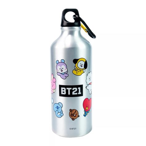 BT21 x Line Friends aluminium water bottle Details: Miniso bt21 collection! #tsuvishop #bts #bt21 #bt21waterbottle #btsmerch #bt21merch #btsshop #bt21shop #bt21miniso #waterbottle #bt21tata Bt21 Collection, Bt21 Characters, Unique Water Bottle, Friends Camping, Camping Shop, Aluminum Water Bottles, Bts Bt21, Camping Signs, Aluminum Bottle