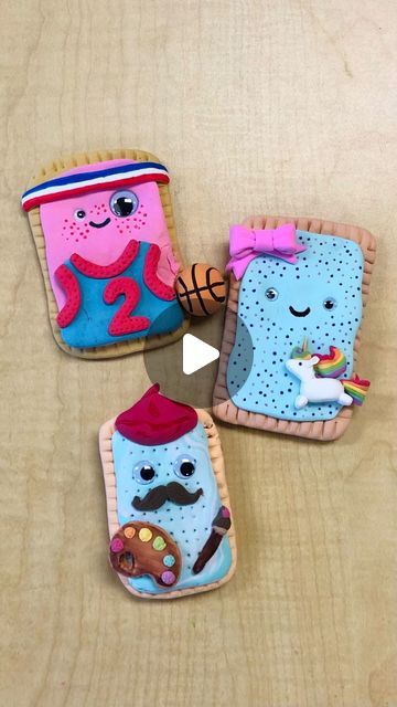 Drawing Of A Poptart, Pop Tart Art Project, Pop Tart Art, Pop Tart Amigurumi, Clay Poptart, Amigurumi Pop Tart, Model Magic Projects For Kids, Third Grade Art Projects, Model Magic Ideas