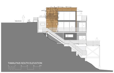 Houses On Slopes, House On Slope, Sloping Lot House Plan, برج العرب, Slope House, Hillside House, Rest House, Architecture Construction, Architectural Section