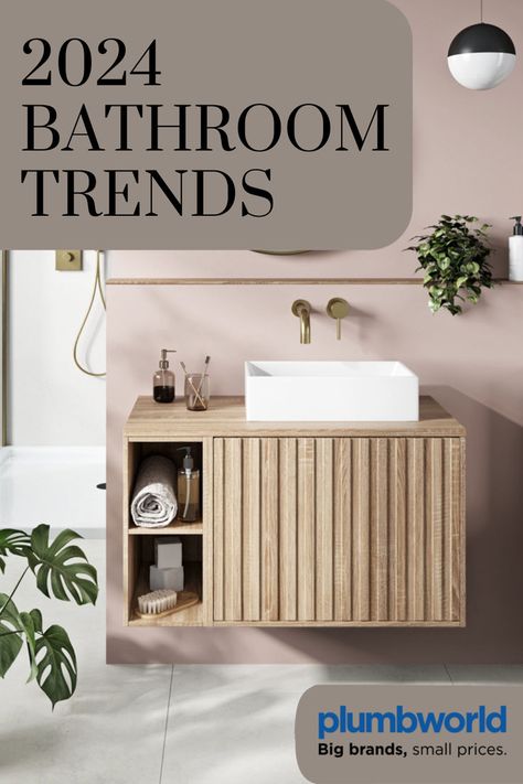 Intersted to know what bathroom themes are on trend for 2024? Take a look at out 2024 bathroom trends blog post. From spa style bathrooms to sustainability there's something for everyone. On Trend Bathrooms, Sustainable Bathroom Design, 2024 Guest Bathroom Trends, 2024 Bathroom Trends Small, Spa Type Bathroom, Pool House Bathroom Decor, Bathroom Styles 2024, Spa Looking Bathroom Ideas, Bathroom Remodel 2024 Trends