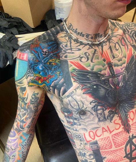 Mgk Tattoos Ideas, Colson Baker Cute, Mgk Tattoos, Mr Baker, Spider Web Tattoo, Web Tattoo, Emo Men, Colson Baker, Lets Play A Game