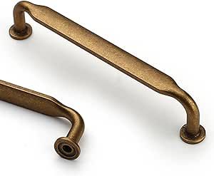 Asidrama 10 Pack 5 Inch(128mm) Antique Brass Kitchen Cabinet Handles, Cabinet Pulls Vintage Retro Kitchen Cabinet Hardware for Cupboard Drawer Handles Dresser Pulls Retro Kitchen Cabinets, Vintage Retro Kitchen, Antique Brass Kitchen, Cabinet Cup Pulls, Hardware Kitchen, Vintage Drawer, Bronze Kitchen, Dresser Drawer Pulls, Brass Cabinet Pulls