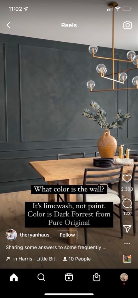 Solid Accent Wall, Accent Wall For Dark Furniture, Multiple Accent Walls Living Rooms, Finish Work Accent Walls, Dark Limewash Paint, Modern Contemporary Accent Wall, Organic Modern Bedroom Accent Wall, Dark Limewash Walls Bathroom, Lime Washed Living Room