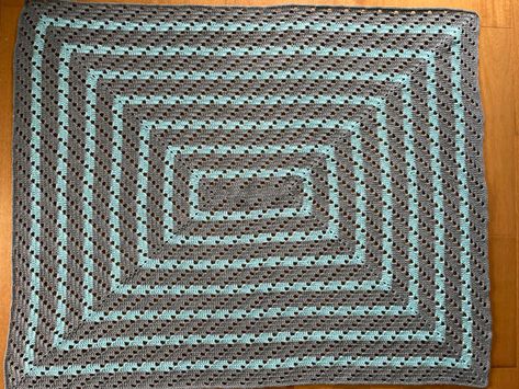 Crochet 2 + 4 Rectangle Afghan Crochet Rectangle In The Round, Crochet Rectangle Blanket In The Round, Crochet Crowd Patterns, Crochet Blanket Diagram, Crochet Afgan, Crochet Rectangle, Caron One Pound Yarn, The Crochet Crowd, Crochet Square Blanket