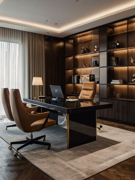 Ceo Office Design Luxury Modern, Ceo Office Design Luxury, Executive Office Design Interior, Zen Home Office, Office Interior Design Luxury, Ceo Office Design, Law Office Design, Male Office Decor, Executive Office Design