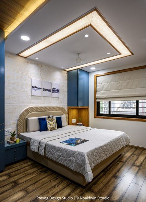 Interplay Between Traditional And Modern Elements In A Residence | Prayog Design Studio - The Architects Diary Residence Interior, Bedroom Pop Design, Lights Wallpaper, False Ceiling Bedroom, Pvc Ceiling Design, New Ceiling Design, Interior Ceiling Design, Pop False Ceiling Design, House Ceiling Design