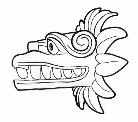 quetzalcoatl Aztec Drawing, Aztec Artwork, Aztec Symbols, Mayan Tattoos, Aztec Tattoos, Aztec Tattoo Designs, South American Art, Mayan Symbols, Maya Art