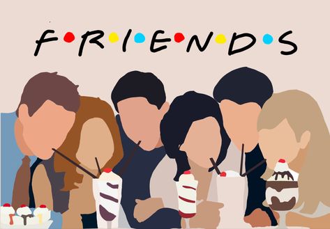 Freinds Fan Art, Friends Serie, Friends Fan, Friends Sketch, Friends Illustration, My Wallpaper, Friend Cartoon, Friends Series, Friends Wallpaper