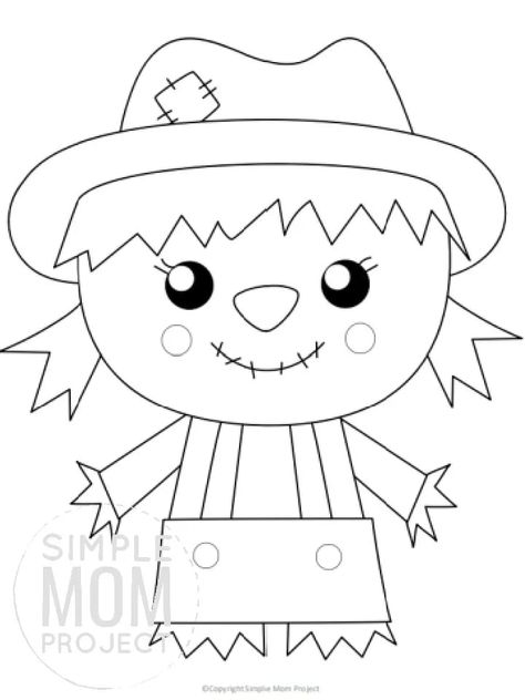 Are you looking for a simple and cute printable preschool or kindergarten autumn activity? These easy scarecrow templates are just the thing! Cut them out and glue the scarecrow outline to a paper plate or a paper bag. You can even turn your classroom bulletin board with these friendly pumpkin templates! Free Scarecrow Template, Free Scarecrow Printables, Scarecrow Template Free Printable, Scarecrow Outline, Scarecrow Activities For Toddlers, Kindergarten Autumn Activities, Scarecrow Template, Kindergarten Autumn, Scarecrow Drawing