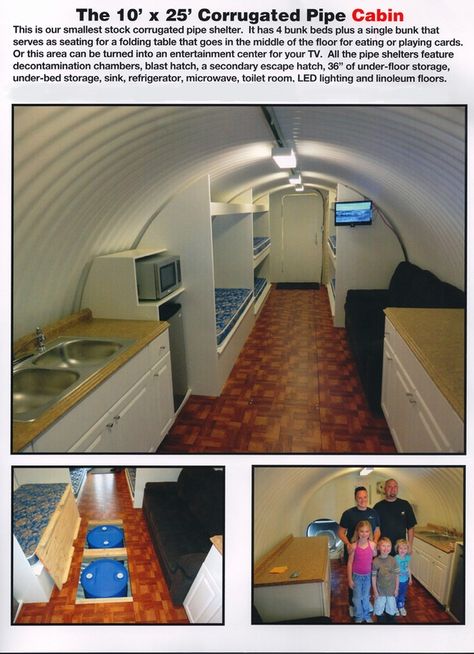 corrugated pipe cabin Underground Shelter, Storm Shelter, Underground Bunker, Underground Homes, Emergency Shelter, Safe Room, Survival Shelter, Homestead Survival, Emergency Kit