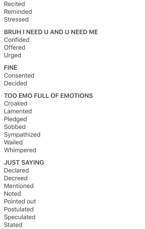 Words To Use Other Than Said, Words Better Than Said, Better Words For Said, Words For Laughing Writing, Another Word For Said, Words Other Than Said, Words To Replace Said, Other Words For Said, Words For Said