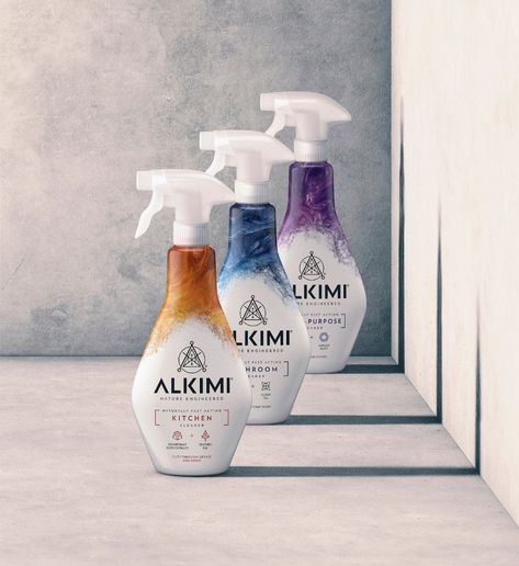 ALKIMI on Packaging of the World - Creative Package Design Gallery Detergent Packaging Design, Detergent Design, Detergent Packaging, Cleaning Products Design, Conical Flask, Package Design Inspiration, Luxury Packaging Design, Brand Symbols, London Office