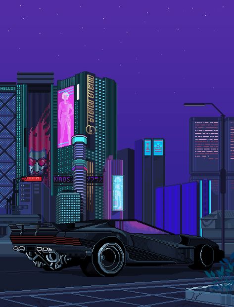 Pixel Art Gif, Future Retro, Pixel Car, Synthwave Art, 1366x768 Wallpaper Hd, Wallpaper Engine, 3d Pixel, Vaporwave Wallpaper, Gameboy Color