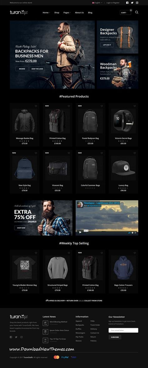 Merchandise Website Design, Online Store Design Website, Modern Ecommerce Website Design, Men Website Design, Shopify Website Design Ecommerce, Mobile First Web Design, Woocommerce Website Design, Black Website Design Inspiration, Ecommerce Web Design Layout Inspiration