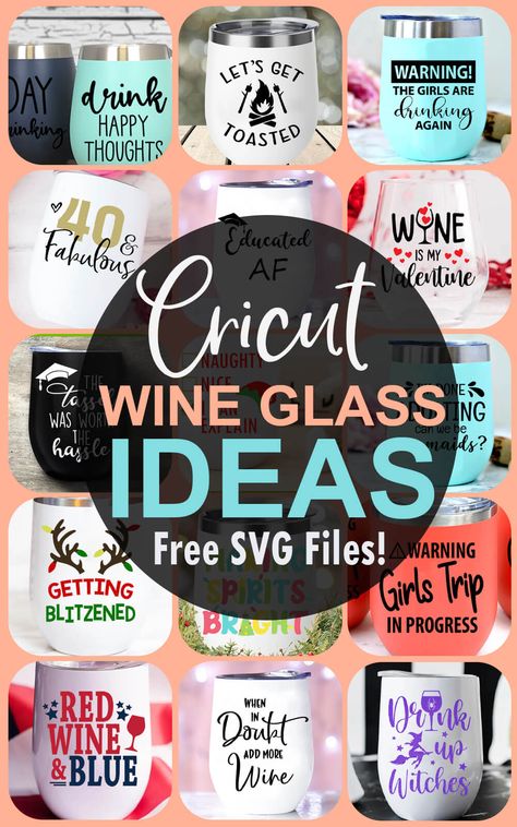 Cricut Wine Glass Ideas - Free SVG Files Wine Cups Vinyl Ideas Funny, Wine Glass Sayings Svg Free, Wine Glass Cricut Vinyl Decals, Wine Tumblers With Vinyl Ideas, Wine Glasses Cricut, Cricut Wine Glass Ideas, Wine Tumbler Ideas, Svg Shirt Ideas, Wine Glass Ideas