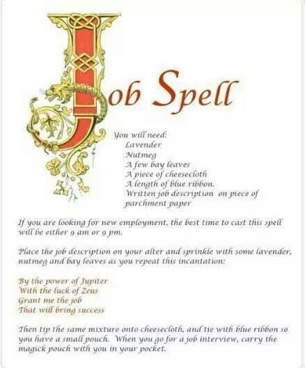 My New Job Spell Job Spell, Wiccan Witch, Magick Spells, Wiccan Spell Book, Book Of Shadow, Wicca Witchcraft, Witch Spell, Money Spells, Wiccan Spells