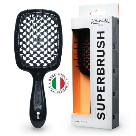 Janeke Superbrush Detangler Brush Anti-static Hairbrush Easy For Wet or Dry Use Flexible with Nylon Bristle Great for All Hair Types - Long Thick Curly -The Original Italian Patent (Black) Detangling Brush, Hair Brush, Light Red, Light Green, Beauty And Personal Care, Hair Care, The Originals, Hair