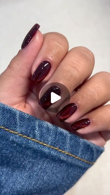 Nicole Marien on Instagram: "black cherry cat eye nails 🍒🖤🖤✨ *AD

cinnamon spice, amore cat eye gel @the_gelbottle_inc 

#Thegelbottle #thegelbottleinc #nailitdaily #nailitmag #prettylittlething #missguided #grazia #glamour" Eye Nails Art, Cat Eye Nails Black, Black Cat Eye Nails, Eye Nails, Cat Eye Gel, Black Cat Eyes, Cat Eye Nails, Cinnamon Spice, Eye Gel