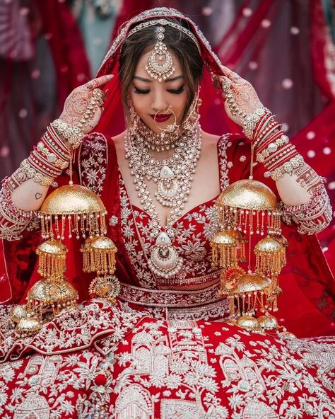 Fading away Monday blues with this beautiful portrait of gorgeous bride in red lehenga ❤😍 Bride: @janiceliou Groom: janiceandshivang Jewelry: @nazranaajewels Photo/Video: @wildloveartists /@rebeccadavidsonphotography / @shaeleighphotography MUA: @romanamakeupnyc @romananyc Hair: @inkhair.co Planner: @acedaffairs Venue: @grandhyattbahamar @grandhyattbahamarweddings #westindianwedding #brideandgroom #bride #indianbride #indianwedding wedding #bridalmakeup #bridaljewellery #love #annivers... Makeup For Red Lehenga, Red Lehenga Bride, Bride In Red Lehenga, Lehenga Bride, Digital Marketing Courses, Bridal Makeup Images, Indian Bridal Photos, Makeup Images, Indian Bridal Hairstyles