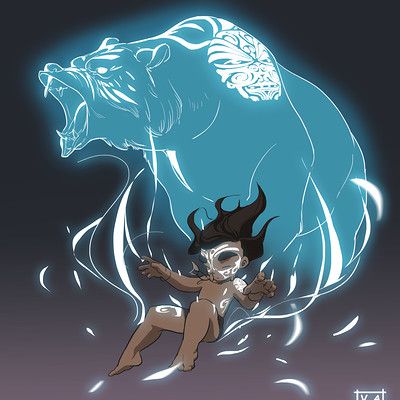 ArtStation - Anh Viet Nguyen Indomitable Human Spirit Art, Spirit Bear Drawing, Spirit Concept Art, Spirit Character Design, Spirit Guardian, Guardian Spirit, Super Powers Art, Warrior Spirit, Black Anime Characters