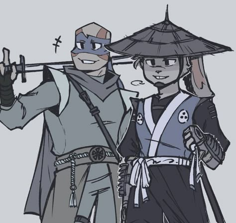 Leo And Usagi Fanart, Leosagi Tmnt, Yuichi Usagi Fanart, Rottmnt Leosagi, Usagi Rottmnt, Yuichi Usagi, Tmnt 2018, Usagi Yojimbo, Ninja Turtles Funny