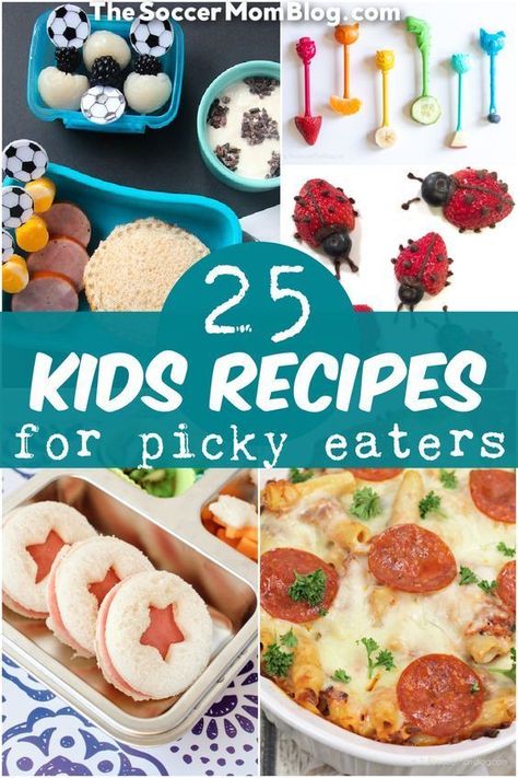 If you’re looking for ideas to shake up snack time or get kids to finish their dinners, I’ve created a list below with some of our favorite recipes that picky eaters will love! This list of recipes from the Soccer Mom Blog is sure to make your kid happy! Cook up one of these delicious recipes for your kids today! Recipes For Picky Eaters, Toddler Picky Eater, Try New Foods, Picky Toddler Meals, Kid Friendly Recipes, Picky Toddler, Picky Eaters Kids, Picky Kids, Creative Snacks