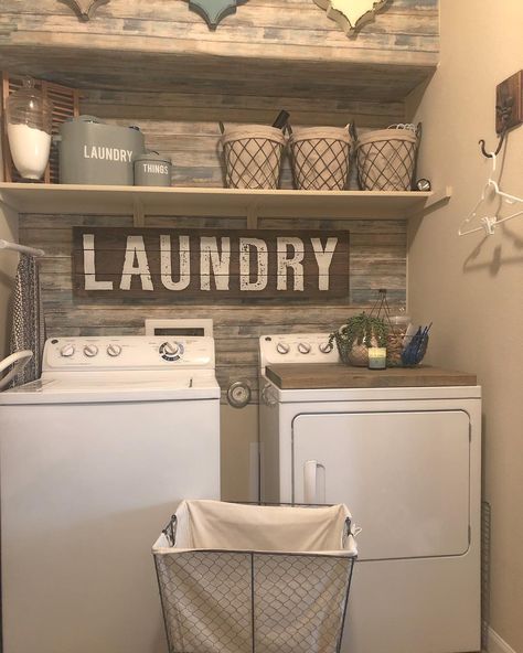 Laundry Closet Makeover, Rustic Laundry, Laundy Room, Laundry Nook, Rustic Laundry Rooms, Room Storage Diy, Dream Laundry Room, Laundry Room Renovation, Farmhouse Laundry Room