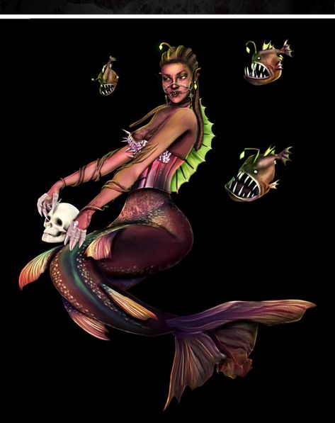 An edited Anglerfish Mermaid, created in The Sims 4 for the Mermay CAS Challenge, including all relevant custom content (CC) links in the lookbook. Sims 4 Succubus, Sims 4 Cc Mermaid, Mermaid Pose, Cas Challenge, Face Structure, Sims 4 Cas Mods, Sims 4 House Plans, Mermaid Stuff, Mermaid Outfit