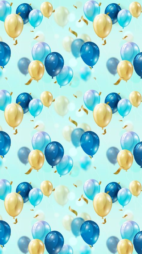 Birthday Iphone Wallpaper, Colorful Stars Wallpaper, Birthday Background Wallpaper, Balloons Wallpaper, Balloon Wallpaper, Blue Pics, Birthday Backgrounds, Happy Birthday Blue, Birthday Decoration Ideas