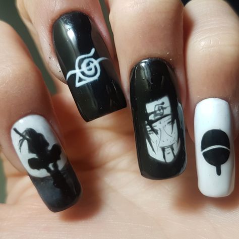 Itachi Nail Art, Itachi Nails, Anime Nails, Anime Inspired Outfits, Nail Extensions, Itachi Uchiha, Anime Inspired, Anime Outfits, Nail Inspo