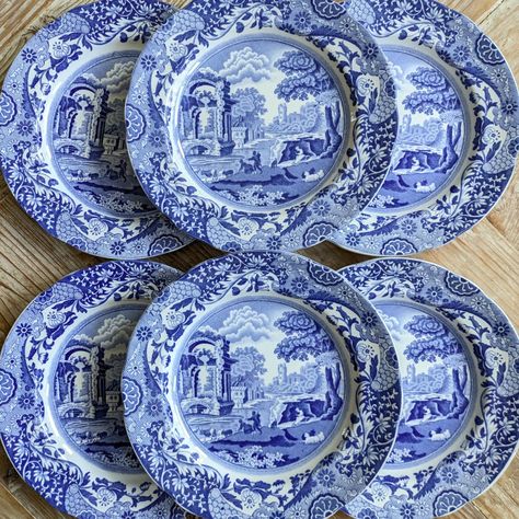 ✨ RESERVED ✨ Spode Blue Italian with old blue stamps. This set includes 5x Dinner Plates 26cm/10.4" £55 +pp 6x Side Plates 19cm/7.5" £40 +pp They're in used vintage condition without any chips, cracks or crazing. #antiqueandvintagebynes #spodeblueitalian #blueandwhitetransferware #tablescape #blueitalian Spode Blue Italian, Side Plates, Tablescapes, Dinner Plates, Chips, Blue And White, 10 Things, Blue, White