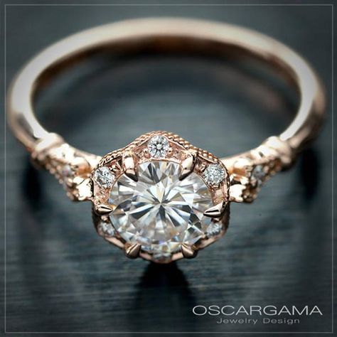 Round Halo Engagement Ring, Rose Gold Halo Engagement Ring, Expensive Rings, Vintage Inspired Engagement Rings, Rose Gold Diamond Ring Engagement, Round Halo Engagement Rings, Engagement Rings Vintage Halo, Engagement Ring Rose Gold, Round Halo