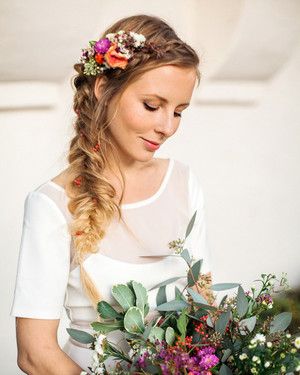 Side Braid Wedding, Wedding Braid, Boho Chic Hairstyles, Mermaid Braid, Wedding Braids, Tropical Wedding Flowers, Luscious Hair, Bohemian Bridal, Boho Chic Wedding