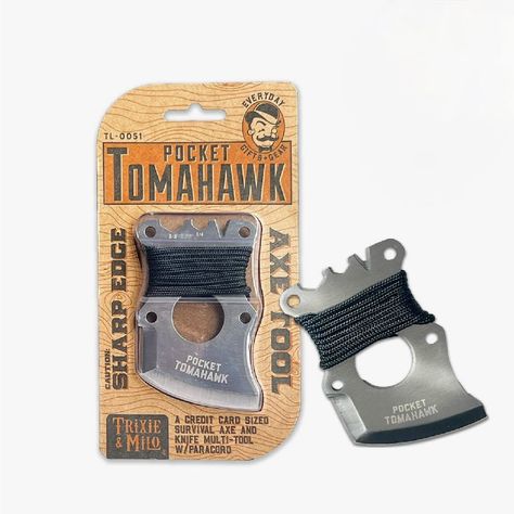 Pocket Tomahawk Axe Blade Multifunction Tool Paracord Rope, Bushcraft Gear, Knife Patterns, Tactical Gear Loadout, Tool Pouch, Small Tins, Home Defense, Cool Gear, Edc Gear