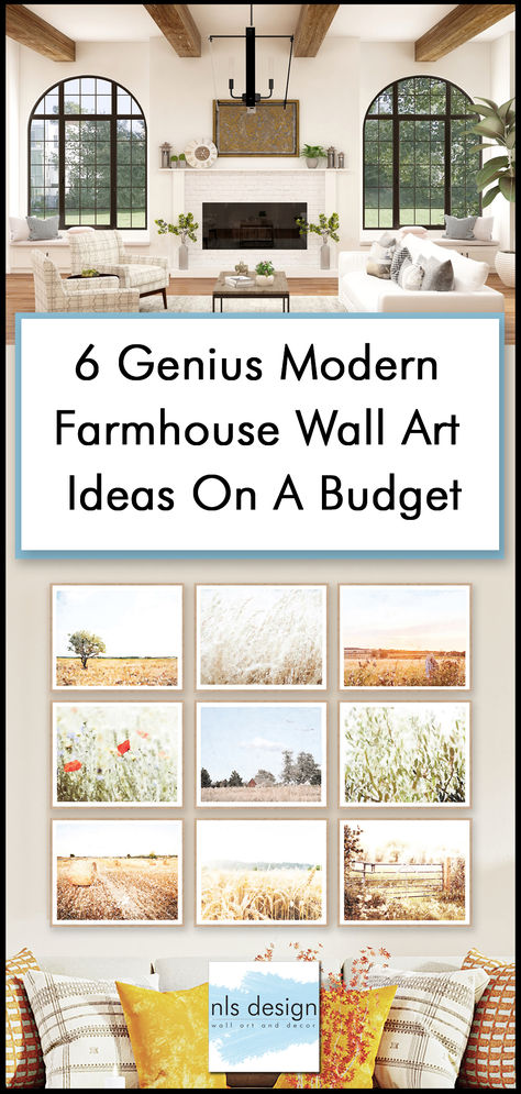 6 Genius Modern Farmhouse Wall Art Ideas On A Budget - Travel, Landscape, Abstract Printable Art

*Shop NLS Design Directly on Etsy
Travel & Nature Watercolors: https://nlsdesign.etsy.com 
Abstract & Abstract Landscape Acrylics: https://nlsdesignabstracts.etsy.com 

*Sign up for our email list at www.nlsdesignllc.com to get 15% off your Etsy order.*

#nlsdesign #nlsdesignllc #modernfarmhouse #budgetdecorating #cheapdecor #interiordesigner #diyart #printableart #wallart #farmhousedecor #artwork Rustic Chic Wall Decor, Modern Farmhouse Wall Art, Art Collab, Chic Wall Decor, Gallery Wall Bedroom, Rustic Living Room Furniture, Farmhouse Architecture, Farmhouse Living Room Decor Ideas, Modern Rustic Living Room