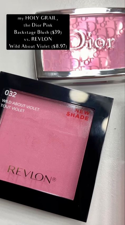 Blush, makeup, dupe, Dior, revlon, Dior blush, makeup dupes, pink, pink blushes Makeup Duplicates, Dior Backstage Blush, Revlon Blush, Dior Blush, Drugstore Makeup Tutorial, Dior Pink, Makeup Station, Makeup Needs, Makeup Mascara