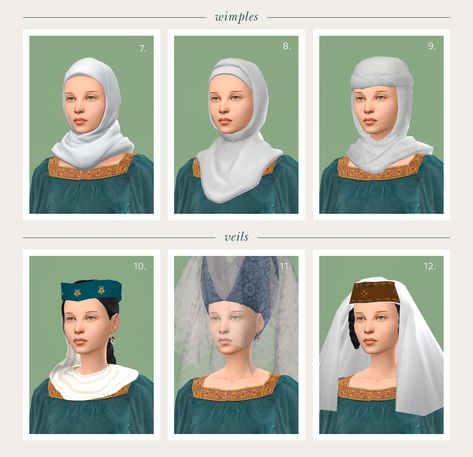 Sims 4 Medieval Headwear, Sims 4 Medieval Hair, Sims Historical, Ts4 Medieval, Sims 4 Decades Challenge, Medieval Hairstyles, Sims Medieval, Sims 4 Cc Shoes, Sims 4 Body Mods