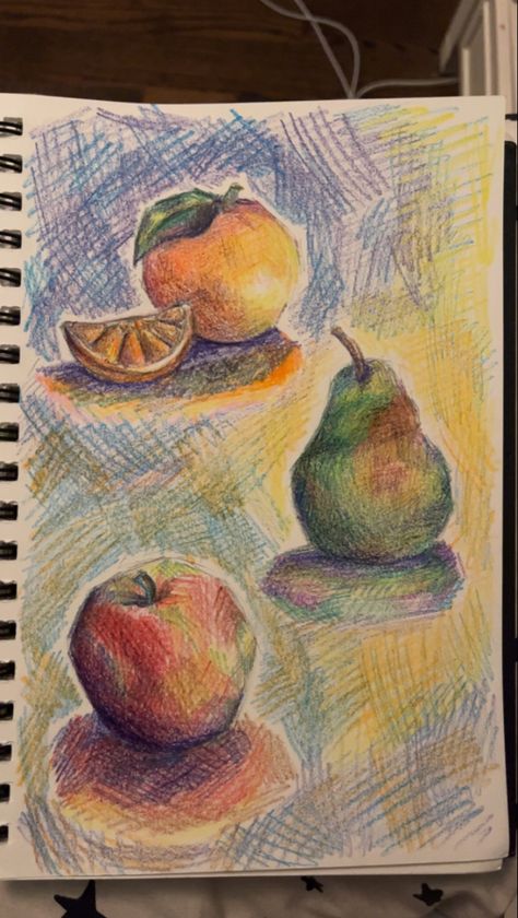 Colourful Sketches Aesthetic, Marker And Pencil Drawing, Color Pencil Sketchbook Ideas, Coloured Pencil Tutorial, Sketchbook Ideas Color Pencil, Art Inspo Colored Pencil, Cool Sketch Book Pages, Colorpencils Drawing Aesthetic, Drawings Colored Pencils Ideas