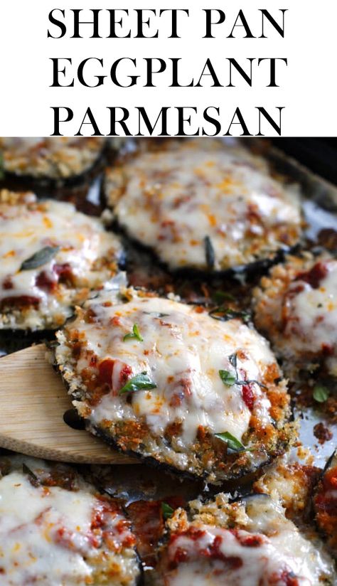 Sheet Pan Eggplant Parmesan, Sheet Pan Eggplant, Baked Eggplant Recipes, Eggplant Recipes Easy, Eggplant Parmesan Baked, Eggplant Recipes Parmesan, Eggplant Recipe, Eggplant Dishes, Baked Eggplant