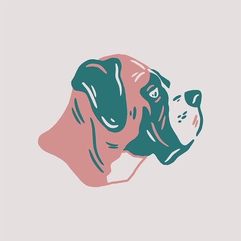 Boxer Dog Illustration, Dog Brand, Boxer Puppy, Boxer Puppies, The Boxer, Dog Branding, Dog Vector, Dog Illustration, Boxer Dogs