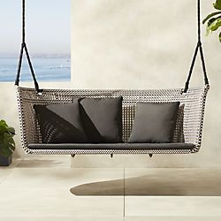 Grove Hanging Loveseat Swing White Hanging Chair, Traditional Loveseat, Natural Sofas, Modern Outdoor Sofas, Modern Patio Furniture, Patio Loveseat, Dance Tutorial, Lindy Hop, Swing Dancing