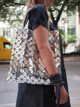 Issey Miyake BAO BAO bag, mirrored.  Want. Bao Bao Bag, Issey Miyake Bao Bao, Issey Miyake Bag, Mirror Bag, Louis Vuitton Artsy Mm, Bao Bao Issey Miyake, Fabric Embellishment, Bao Bao, Japan Shop