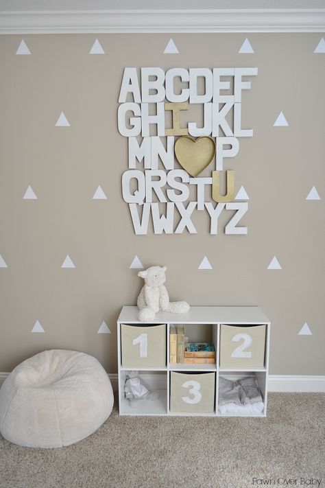 the cutest i love you alphabet wall! Soothing Nursery, Ideas Habitaciones, Baby Room Diy, Wall Letters, Alphabet Wall, Neutral Nursery, Baby's Room, Nursery Inspiration