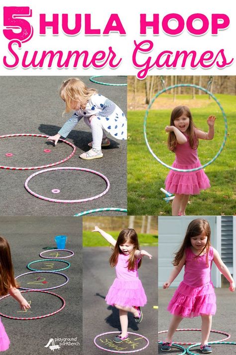 With the Summer Olympics just weeks away, let your kids take to the backyard to compete in their own Summer Hula Hoop Games! | Outdoor Fun | Backyard Games | Olympics | Summer | Gross Motor | Play | Toddler | Preschool | Games for Kids | Kids Activities #FreetoBe (ad) Hula Hoop Games, Olympic Games For Kids, Recess Games, Olympic Crafts, Hoop Games, Pe Activities, Toddler Outdoor, Summer Fair, Summer Preschool