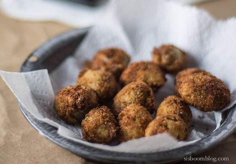 Fried Olives Stuffed with Blue Cheese Boudin Balls Recipe, Boudin Recipe, Boudin Sausage, Wild Rose Detox Recipes, Boudin Balls, Sausage Balls Recipe, Sausage Balls, Louisiana Recipes, Making Homemade Pizza