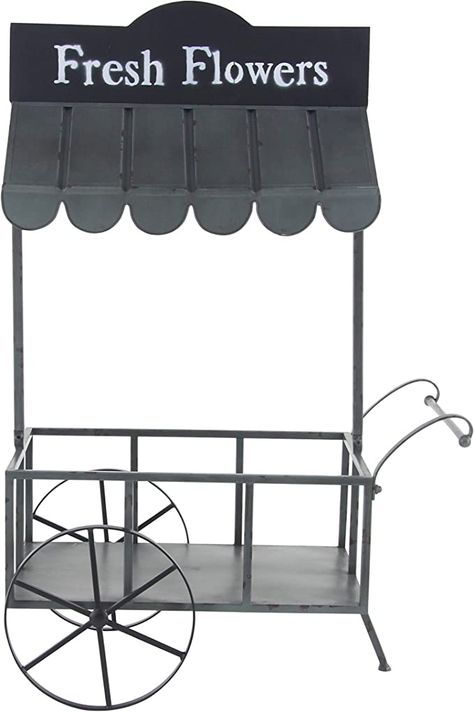 Amazon.com : Deco 79 Farmhouse Metal Rectangle Plantstand, 32" x 21" x 44", Black : Home & Kitchen Cart Plant Stand, Black Metal Farmhouse, Rectangular Planter Box, Metal Farmhouse, Metal Cart, Wooden Cart, Garden Cart, Rectangular Planters, Trolley Cart