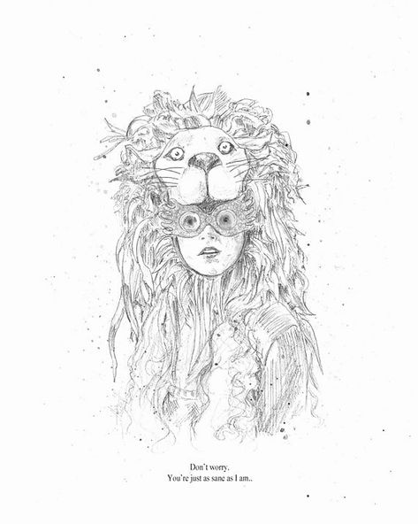 Luna Lovegood Drawing, Luna Lovegood Lion Hat, Luna Lovegood Art, Imprimibles Harry Potter, Pencil And Watercolor, Hp Facts, Harry Potter Tattoo, Harry Potter Tattoos, Slytherin Harry Potter